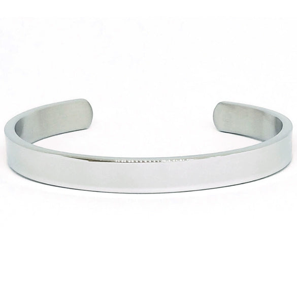 Fashion Stainless Steel C Shaped Open Bracelet For Men With Smooth Finish And Vacuum Plated Craftsmanship