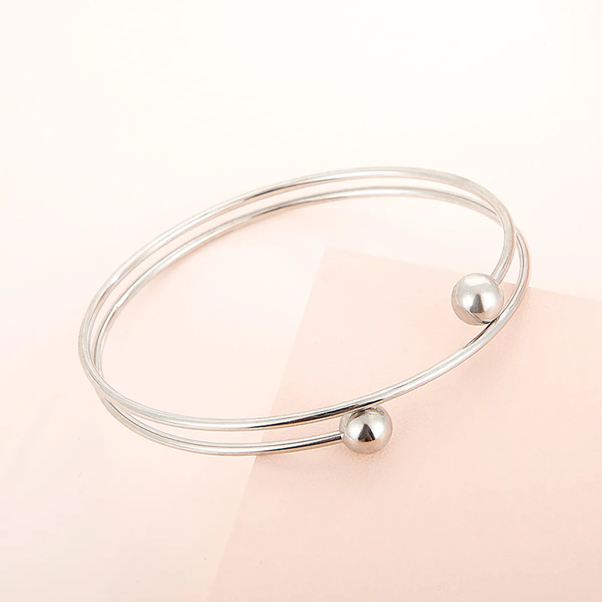 Fashion Stainless Steel Double Circle Open Bracelet Wholesale Gooddiy