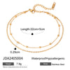 Fashion Stainless Steel Double Layer Ball Bead Chain Anklets 18K Gold Plated Geometric Style Women's Jewelry