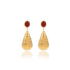 Fashion Stainless Steel Drop Shape Pendant Inlaid With Natural Stone Electroplated Women's Earrings