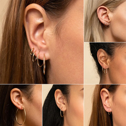 Fashion Stainless Steel Ear Hoop Simple Gold-plated Earrings Ear Accessories For Women Wholesale