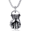 Fashion Stainless Steel Fist Pendant Necklace With Geometric Design And Electroplating