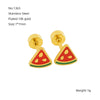Fashion 316L Stainless Steel Fruit Watermelon Earrings For Women With Electroplating