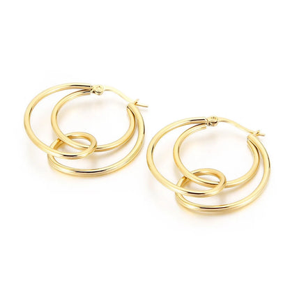 Fashion Stainless Steel Geometric Circle Knotted Earrings Wholesale Gooddiy