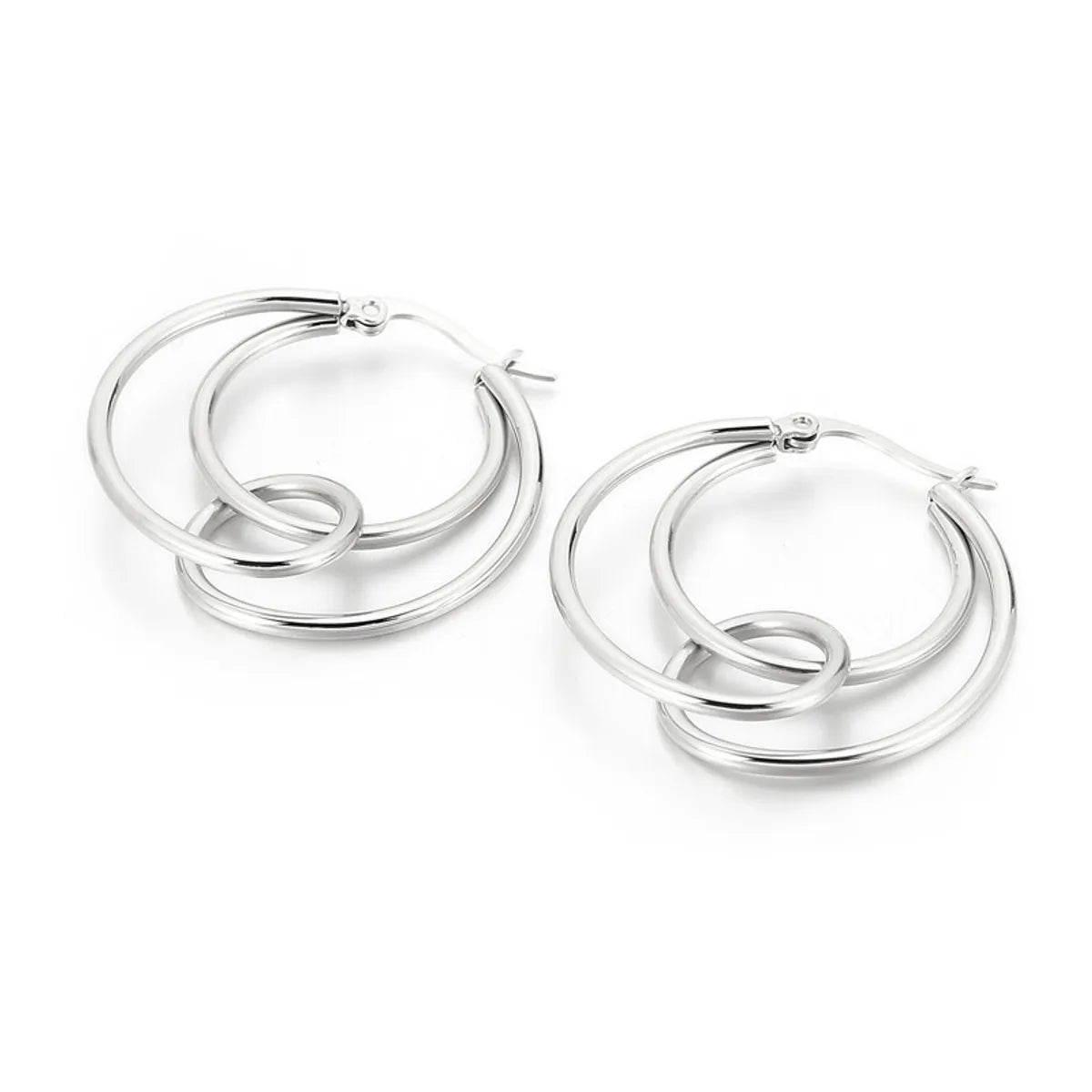 Fashion Stainless Steel Geometric Circle Knotted Earrings Wholesale Gooddiy