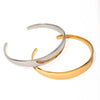 Fashion Stainless Steel Geometric Concave Smooth Opening Bracelet Electroplated Hand Jewelry