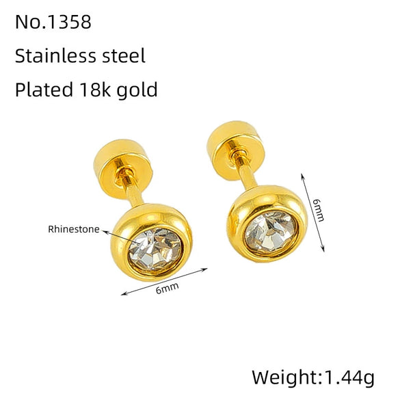 Fashion 316L Stainless Steel Geometric Electroplated Women's Earrings