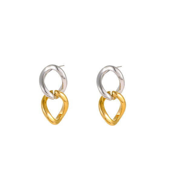 Fashion Stainless Steel Geometric M?bius Ring Electroplated Women's Earrings