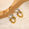 Fashion Stainless Steel Geometric M?bius Ring Electroplated Women's Earrings