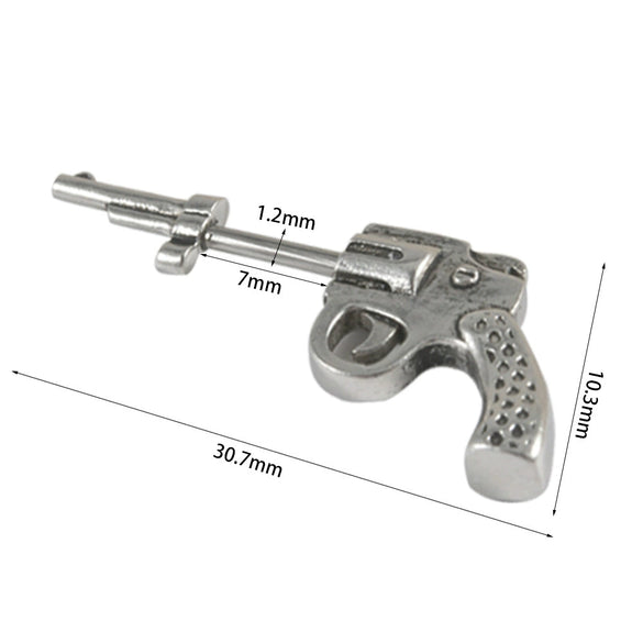 Fashion Stainless Steel Geometric Pistol Straight Rod Ear Studs With Polishing For Unisex