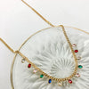 Fashion Stainless Steel Geometric Tassel Zircon Necklace With Electroplating