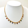 Fashion Stainless Steel Geometric Tassel Zircon Necklace With Electroplating