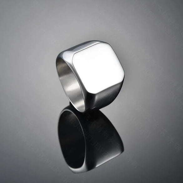 Fashion Geometric Customization Laser Engraving 304 Stainless Steel No Inlaid 18K Gold Plated Men'S Men Band Rings
