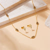 Fashion Stainless Steel Gold Plated Hollow Palm Jewelry Set Necklace Earrings Bracelet