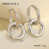 Fashion Stainless Steel Heart Star Geometric Earrings With Electroplating For Women
