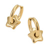 Fashion Stainless Steel Heart Star Geometric Earrings With Electroplating For Women