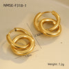 Fashion Stainless Steel Heart Star Geometric Earrings With Electroplating For Women