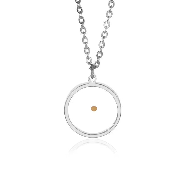 Fashion Stainless Steel Heartshaped Ing Flower Seeds Pendant Necklace With O Chain And Electroplating