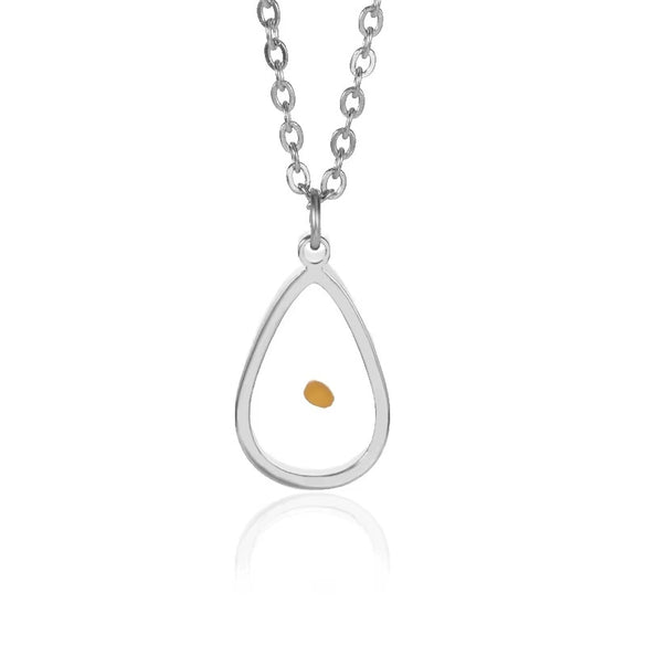 Fashion Stainless Steel Heartshaped Ing Flower Seeds Pendant Necklace With O Chain And Electroplating