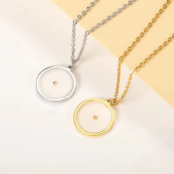 Fashion Stainless Steel Heartshaped Ing Flower Seeds Pendant Necklace With O Chain And Electroplating