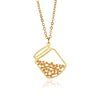 Fashion Stainless Steel Heartshaped Ing Flower Seeds Pendant Necklace With O Chain And Electroplating