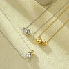 Fashion Stainless Steel Hollow Ball Pendant Necklace Vacuum Electroplated For Women