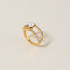 Fashion Stainless Steel Imitation Pearl U Shaped Women's Ring Hand Jewelry