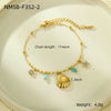 Fashion Stainless Steel 18K Gold Inlaid Zircon And Natural Stone Stars Titanium Steel Women's Bracelet With Electroplating