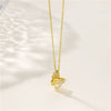 Fashion Stainless Steel Little Swan Necklace With Mixed Gem Inlay And Electroplating Design