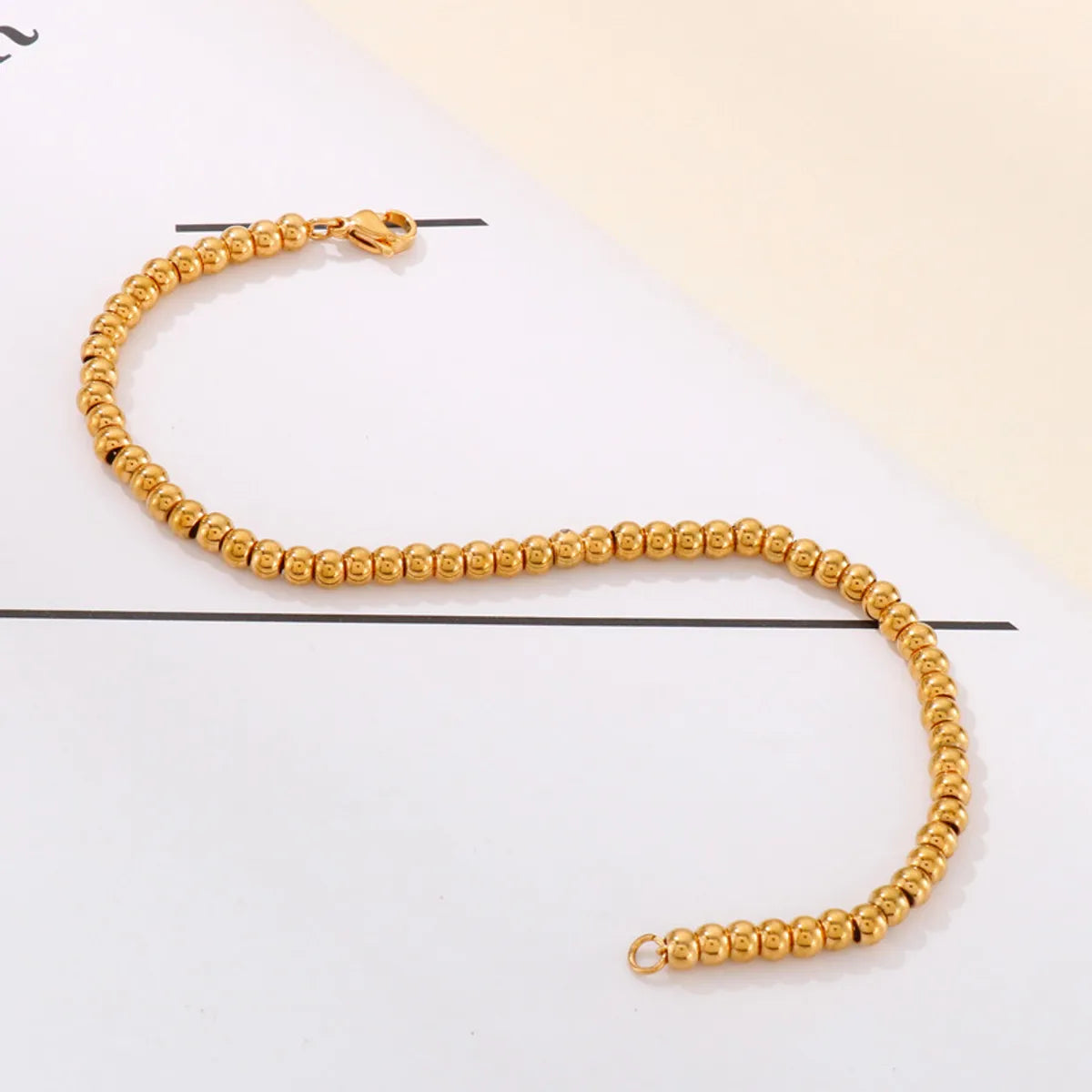 Fashion Stainless Steel Lobster Clasp Diy 4mm Ball Bracelet Ladies String Beads Chain