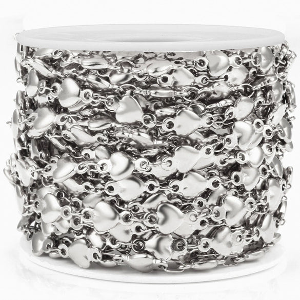 Fashion Stainless Steel Love Chain Jewelry With Heart Pattern And Electroplating Treatment For Men And Women