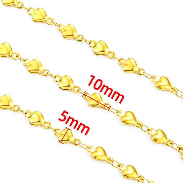 Fashion Stainless Steel Love Chain Jewelry With Heart Pattern And Electroplating Treatment For Men And Women