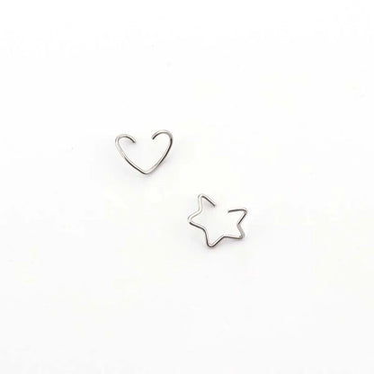 Ear Cartilage Rings & Studs Fashion Heart 316 Stainless Steel  Plating No Inlaid