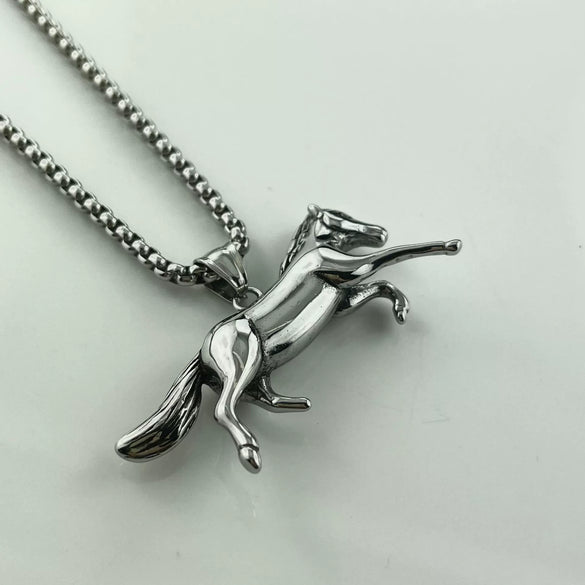 Fashion Stainless Steel Pendant Necklace Unisex Retro Style With Doll Pattern And Casting Polishing Process