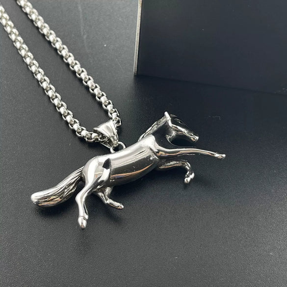 Fashion Stainless Steel Pendant Necklace Unisex Retro Style With Doll Pattern And Casting Polishing Process