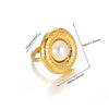 Fashion Stainless Steel Ring Inlaid With Imitation Pearl Wave U Shape Electroplated