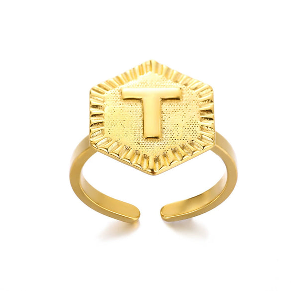 Fashion Stainless Steel Ring With Letters Numbers Text Electroplated Accessories