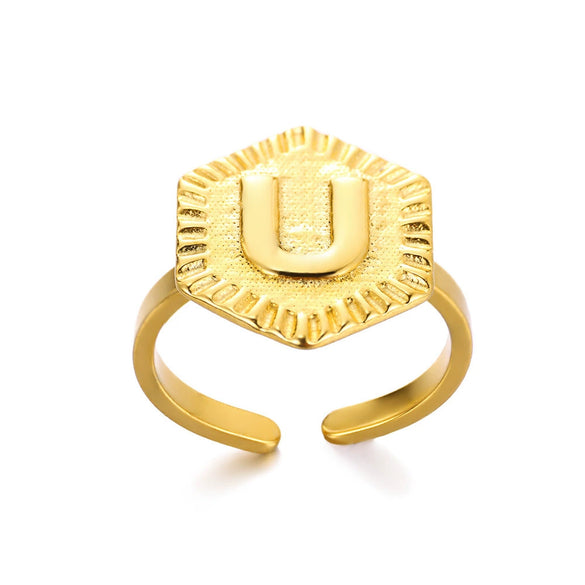 Fashion Stainless Steel Ring With Letters Numbers Text Electroplated Accessories