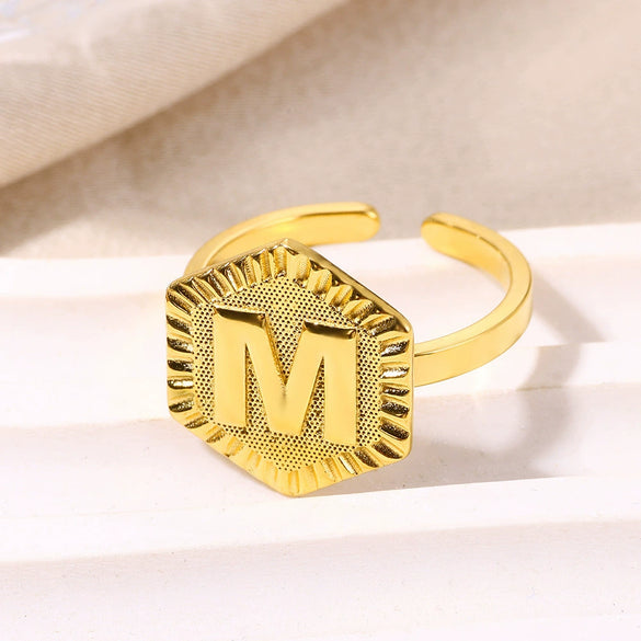 Fashion Stainless Steel Ring With Letters Numbers Text Electroplated Accessories