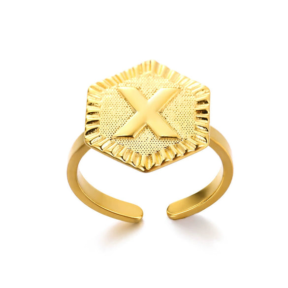 Fashion Stainless Steel Ring With Letters Numbers Text Electroplated Accessories