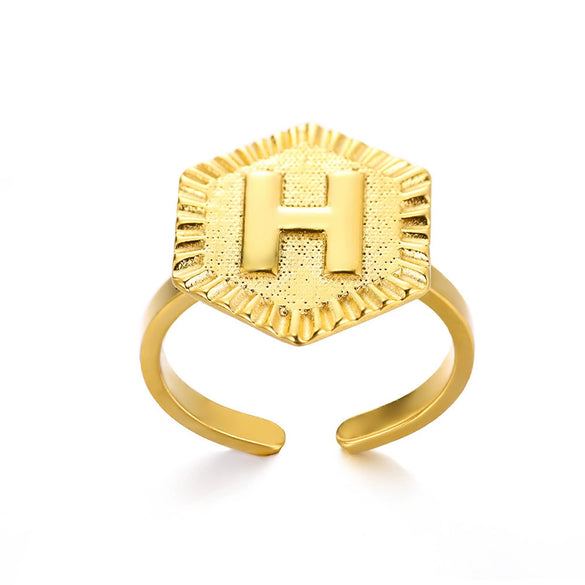 Fashion Stainless Steel Ring With Letters Numbers Text Electroplated Accessories