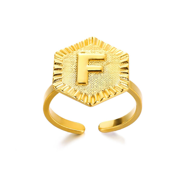 Fashion Stainless Steel Ring With Letters Numbers Text Electroplated Accessories