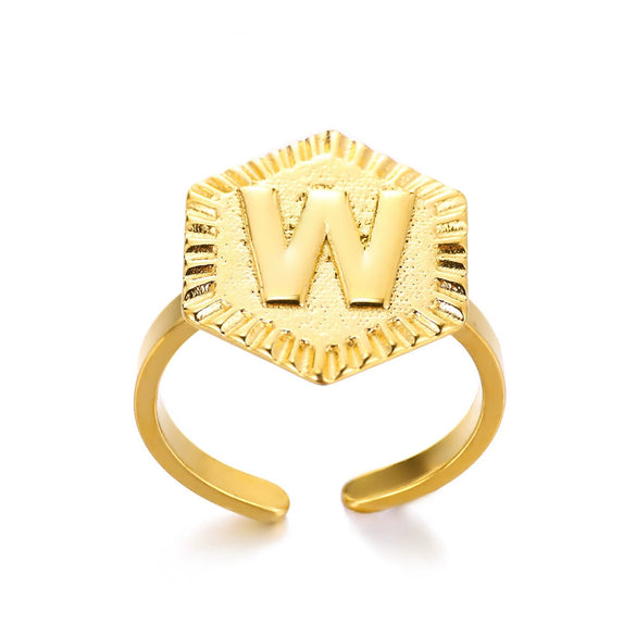 Fashion Stainless Steel Ring With Letters Numbers Text Electroplated Accessories