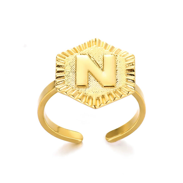Fashion Stainless Steel Ring With Letters Numbers Text Electroplated Accessories