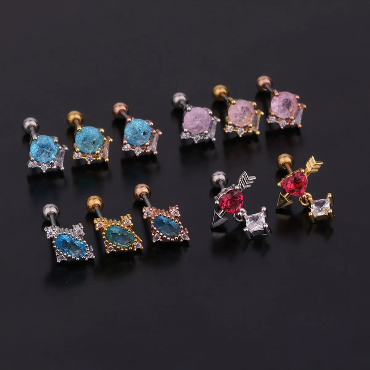 Fashion Stainless Steel Screw Earrings