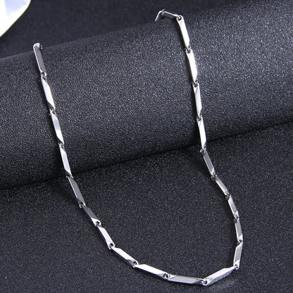 Fashion Stainless Steel Simple Square Grid Men'S Elegant Necklace