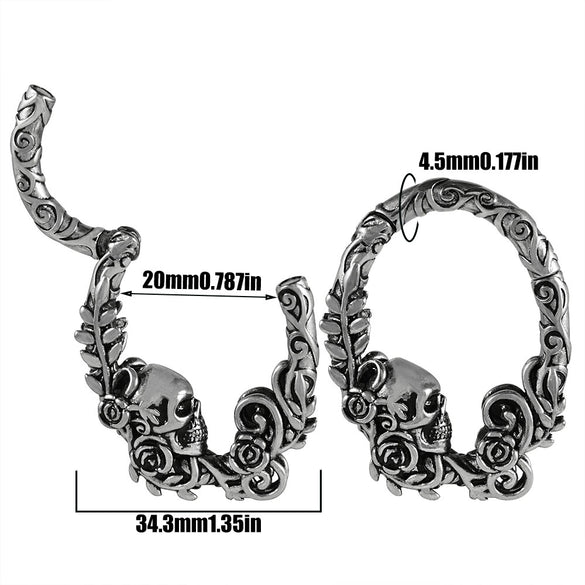 Fashion Stainless Steel Skull Totem Geometric Electroplated Auricle Earlobe Earrings