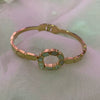 Fashion Stainless Steel Snake Shaped Bracelet With White Shell And Micro Inlaid Diamond Design Vacuum Plated