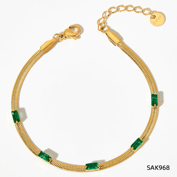 Fashion Stainless Steel Stacked Bracelet Set With Inlaid Zircon Love Pendant And Geometric Design Electroplated For Women