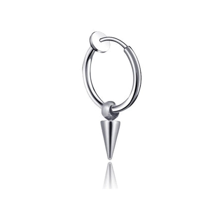 Fashion Stainless Steel Tassel Single Point Cone Earrings Single